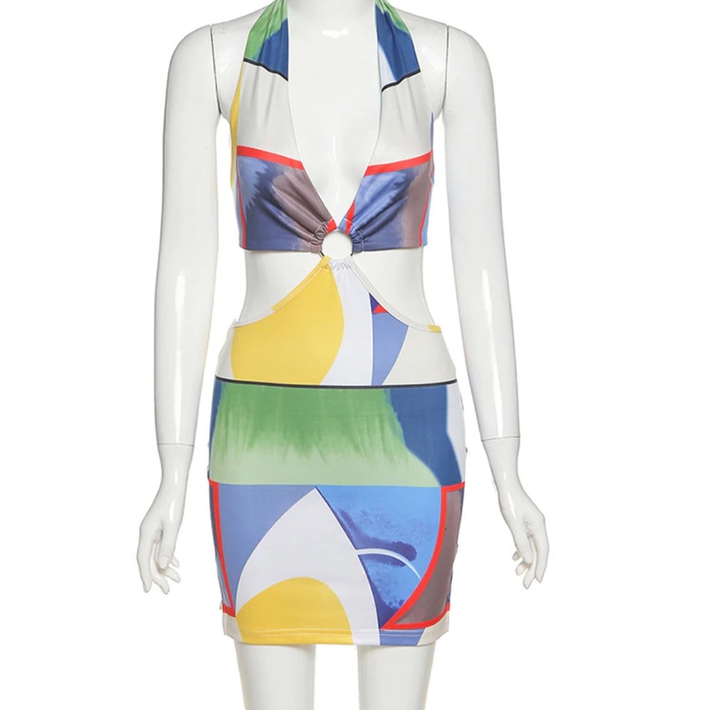 “Island Vibes” Halter Mini Dress